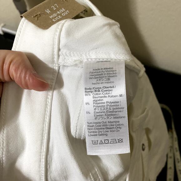 NWT MADEWELL Mid-Rise Kick-Out Size 27 Ankle-Length Pure White MSRP $128 - Picture 10 of 10